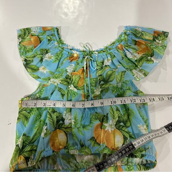 BB Dakota by Steve Madden Zest For Life Lemon Print Off Shoulder Top Size S - Picture 8 of 9